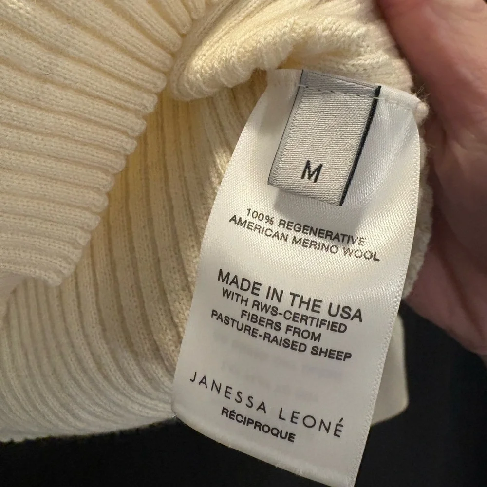 Janessa Leone Elise Sweater Medium Natural NWOT